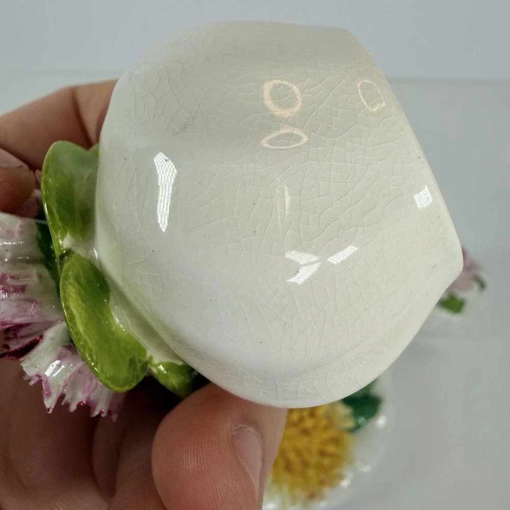 Bone‎ China Salt & Pepper Shakers And Candle Holder Set Carbation & Roses Radnor